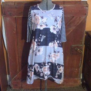 Striped and flowery dress